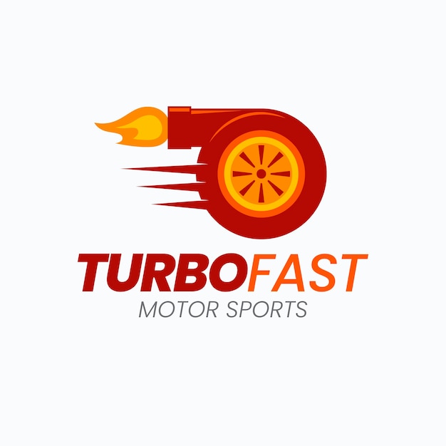 Vettore gratuito design piatto con logo turbo