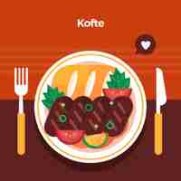 Free vector flat design turkish food illustration