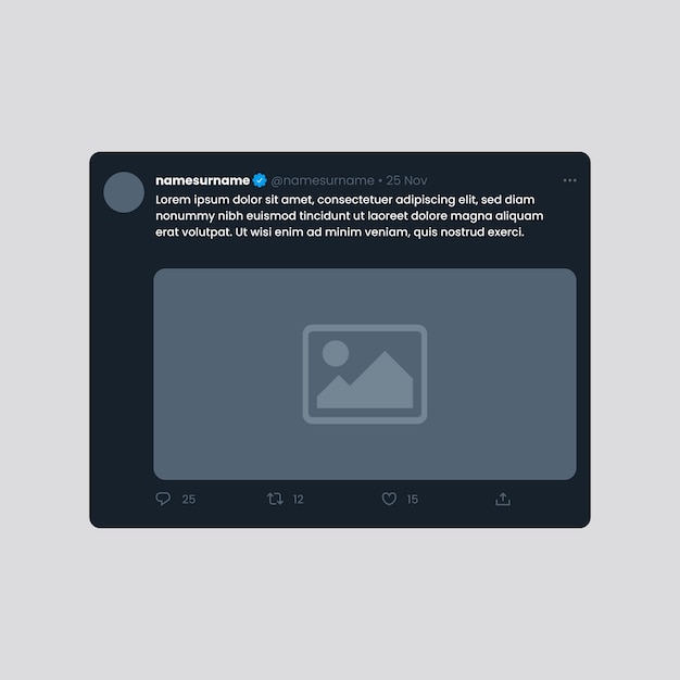 Flat design tweet mockup