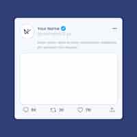 Бесплатное векторное изображение Плоский дизайн макета твита