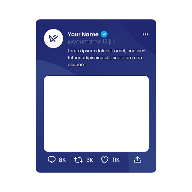 Vettore gratuito mockup di tweet dal design piatto