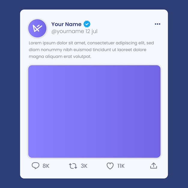 Vettore gratuito mockup di tweet dal design piatto