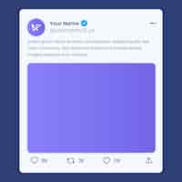 Free vector flat design tweet mockup