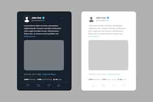 Free vector flat design tweet mockup