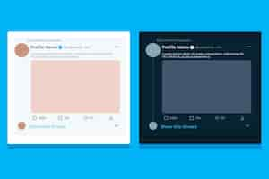 Free vector flat design tweet mockup