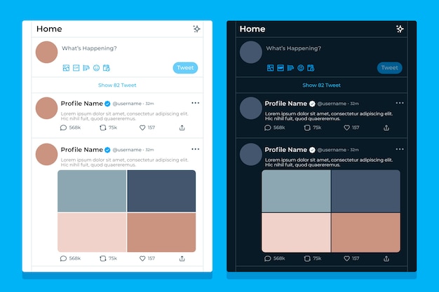 Flat design tweet mockup