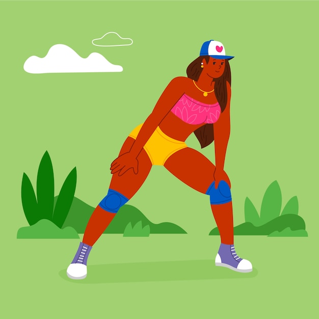 Free vector flat design twerk illustration