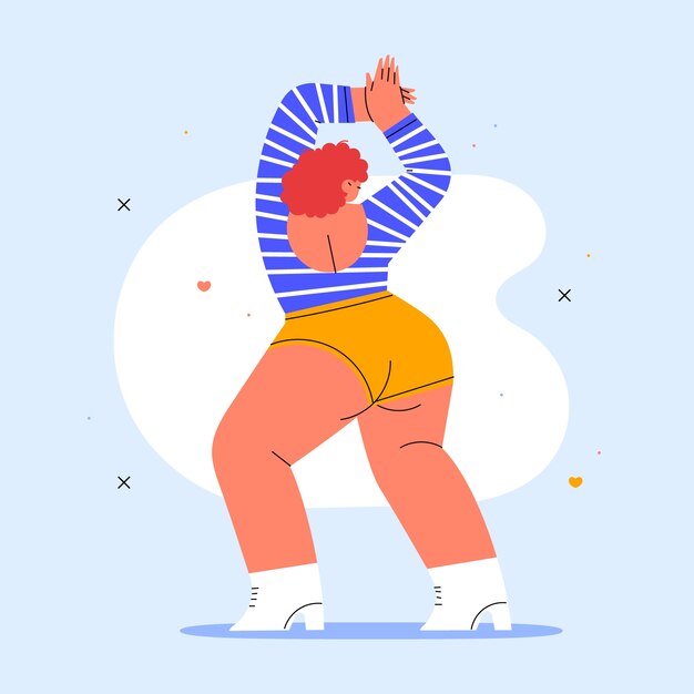 フラットなデザインのtwerkイラスト