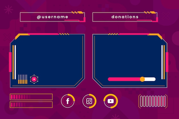 Free vector flat design twitch panels pack