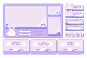 Free vector flat design twitch panels