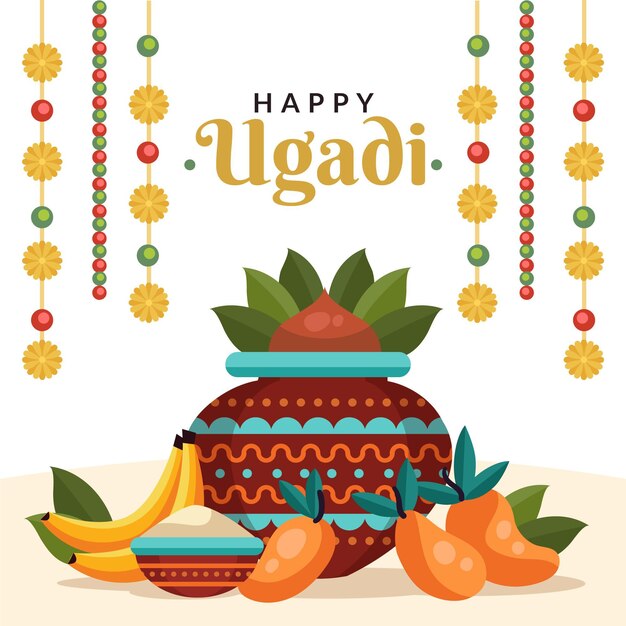 평면 디자인 ugadi 그림