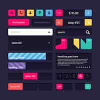 無料ベクター フラットデザインのuiキットコレクション