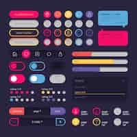 Free vector flat design ui kit collection