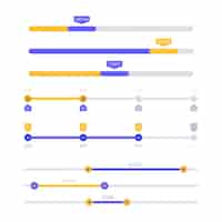 無料ベクター フラットデザインのuiスライダーコレクション