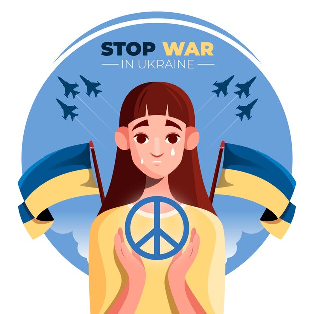Украинская война в плоском дизайне