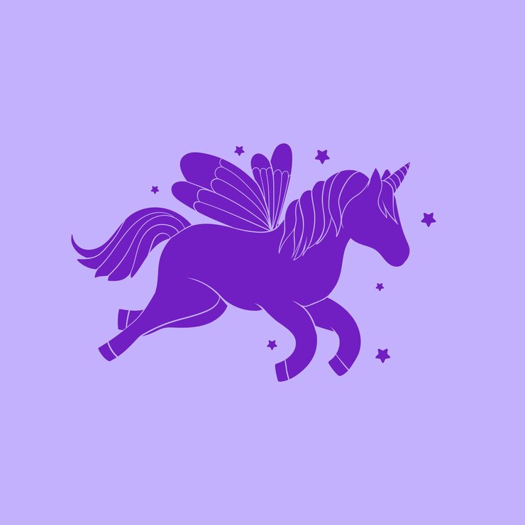 Free Vector flat design unicorn silhouette illustration