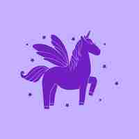 Free vector flat design unicorn silhouette illustration