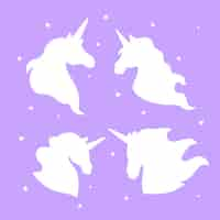 Free vector flat design unicorn silhouette illustration