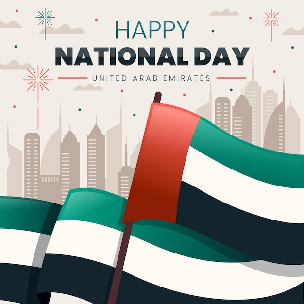 Flat design united arab emirates national day