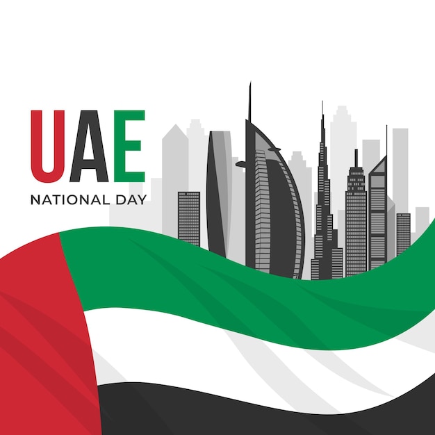 Flat design united arab emirates national day
