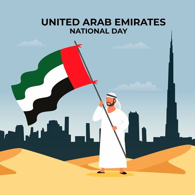 Flat design united arab emirates national day