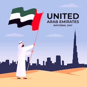 Плоский дизайн национальный день объединенных арабских эмиратов