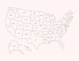 Free vector flat design united states outline maps