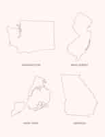 Free vector flat design united states outline maps