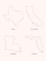 Free vector flat design united states outline maps