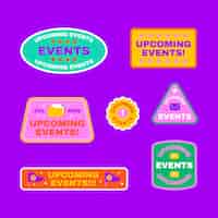 Free vector flat design upcoming events badges