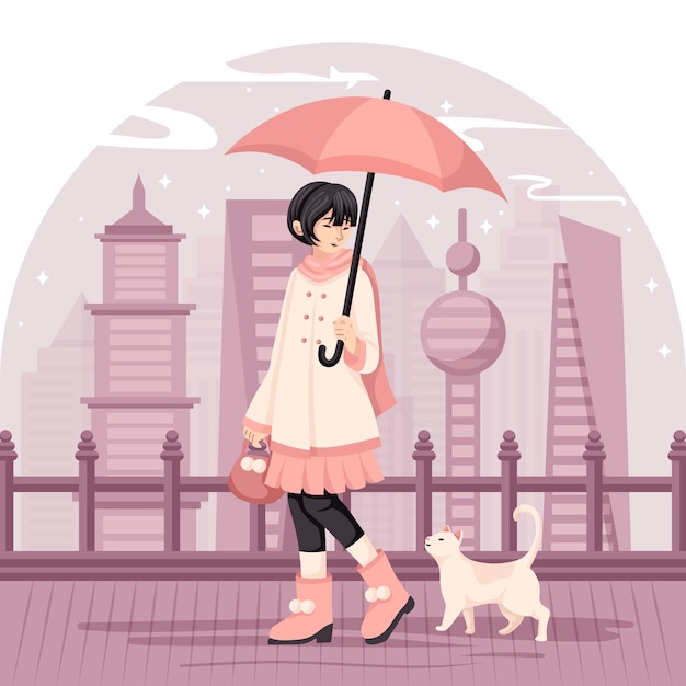 Free vector flat design urban lifestyle illustration