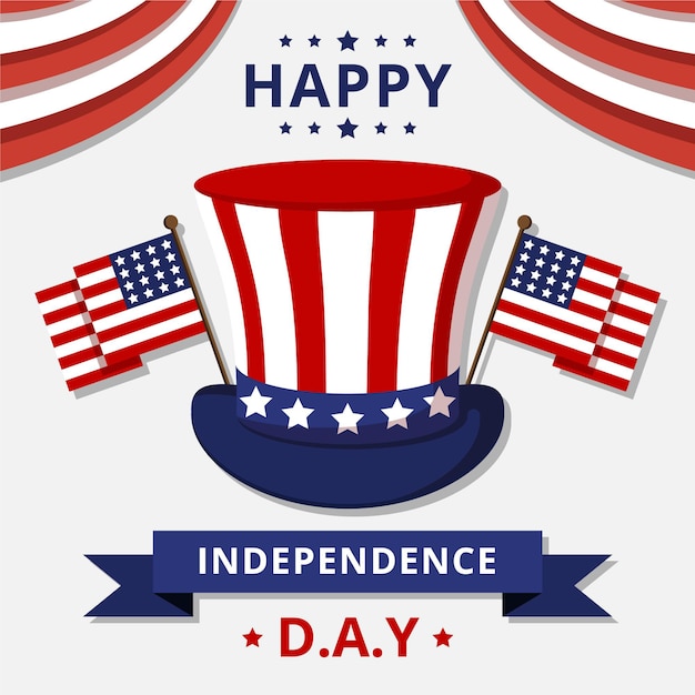 Flat design usa independence day concept