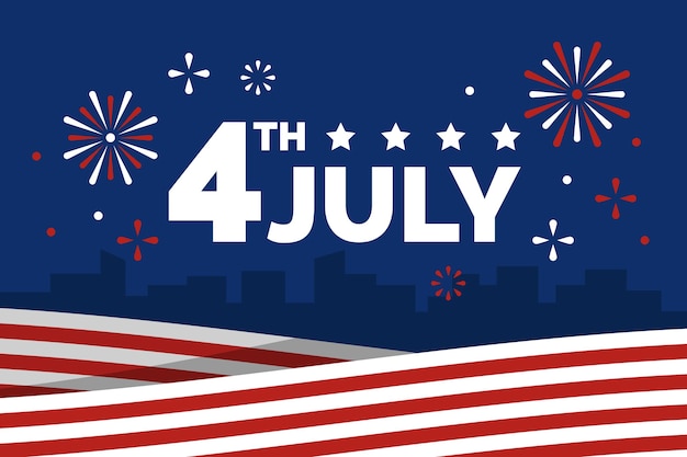 Free vector flat design usa independence day concept