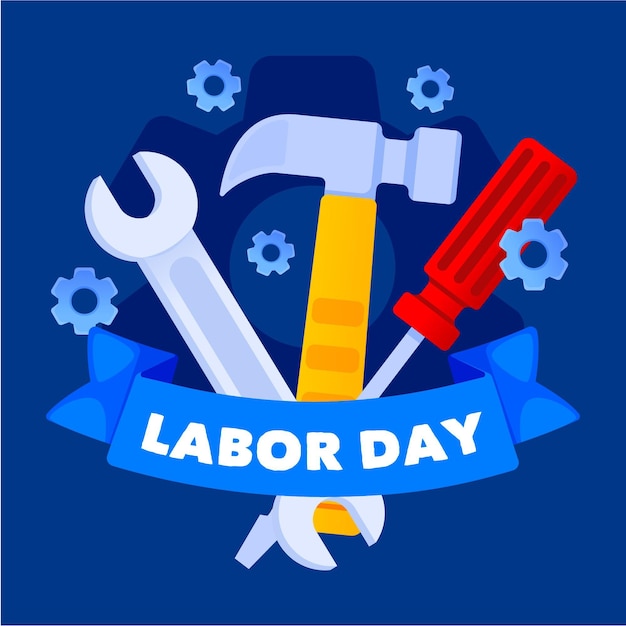 Flat design usa labor day concept