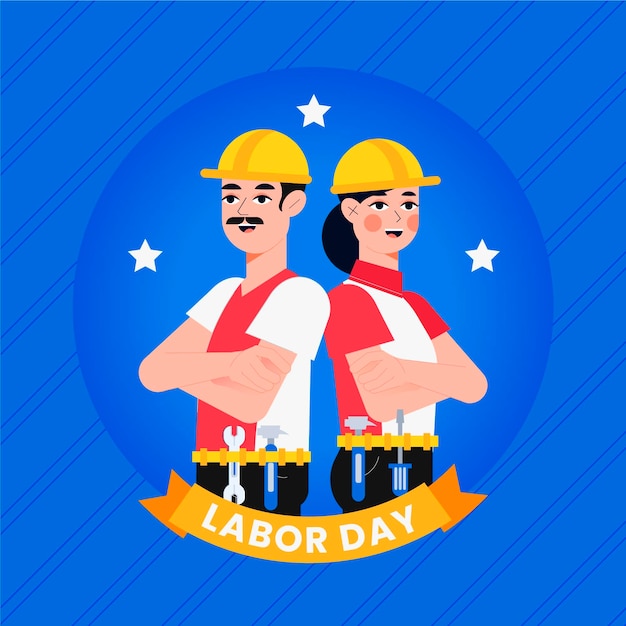 Free vector flat design usa labor day concept