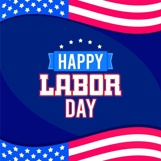 Flat design usa labor day concept