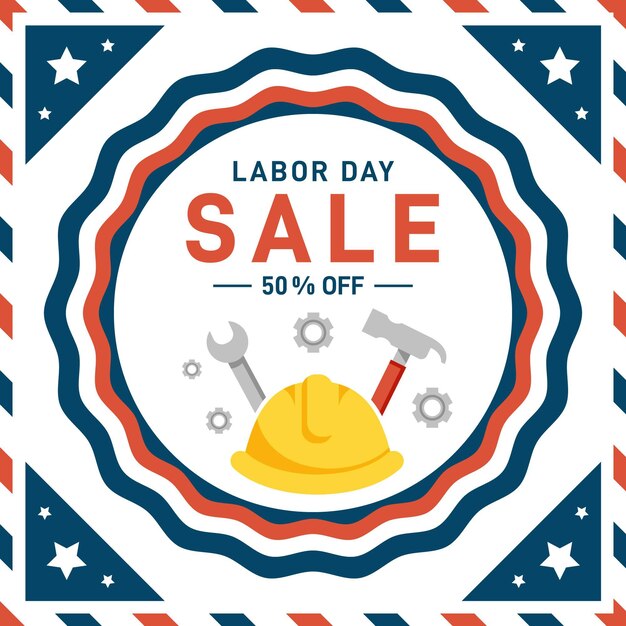 Free vector flat design usa labor day sale