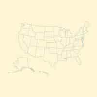 Free vector flat design usa outline map