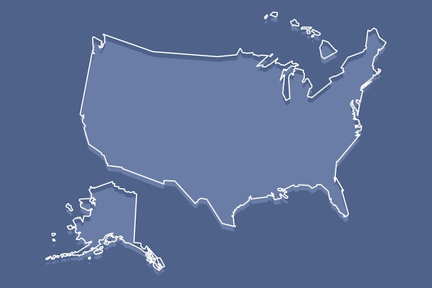 Flat design usa outline map