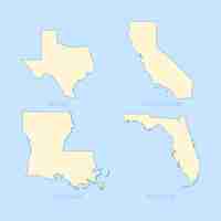 Free vector flat design usa states outline map