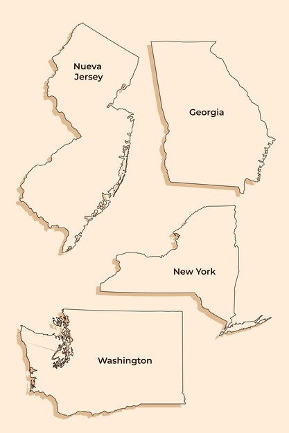 フラットデザインアメリカは白地図を述べています