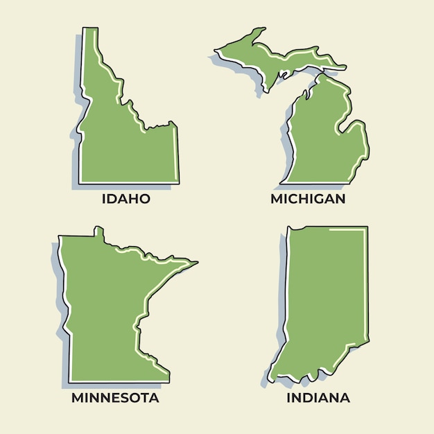 フラットデザインアメリカは白地図を述べています