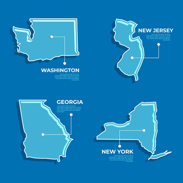 フラットデザインアメリカは白地図を述べています