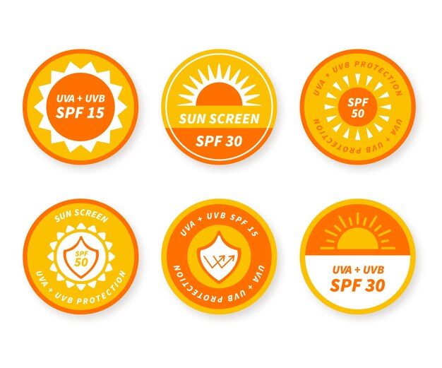 Flat design uv badge collection