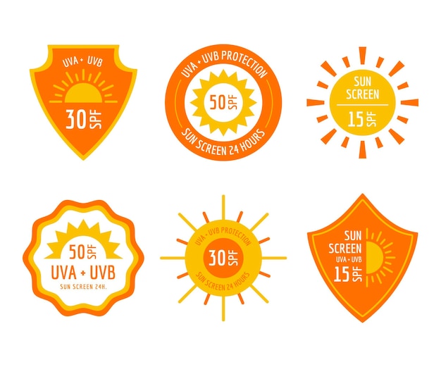 Free vector flat design uv badges pack