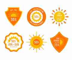 Free vector flat design uv badges pack