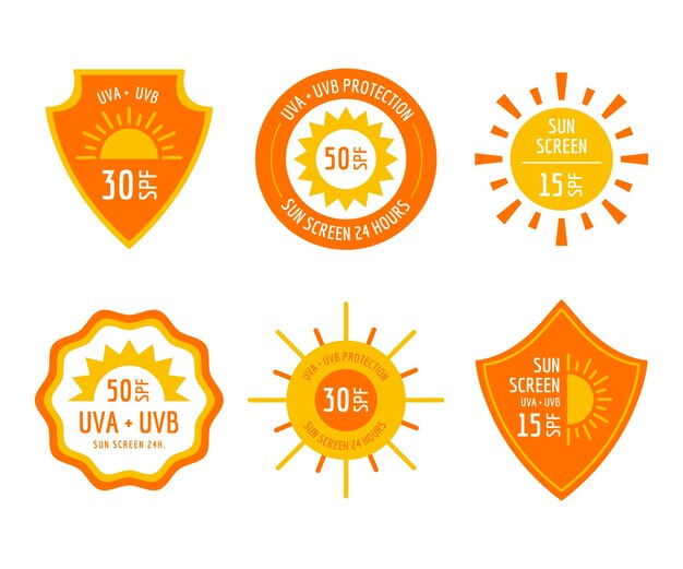 Flat design uv badges pack