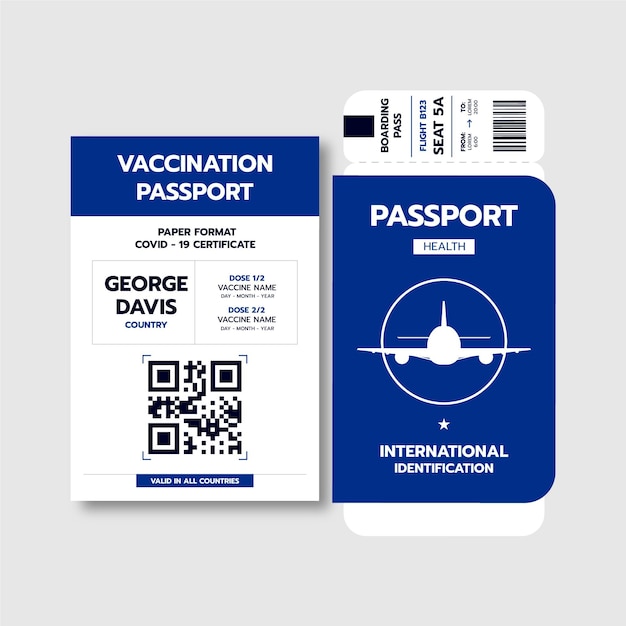 Flat design vaccination passport