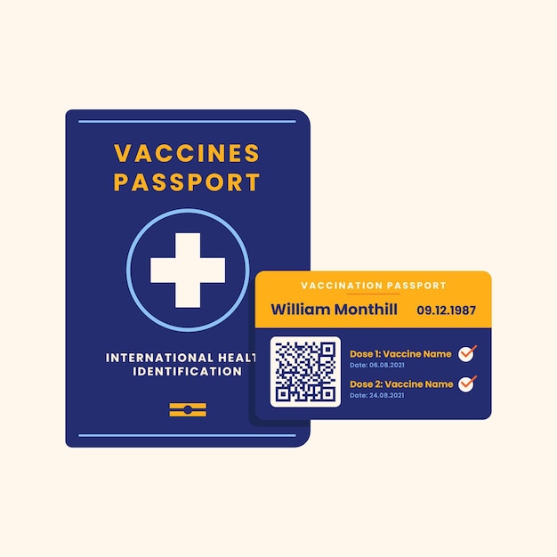 Flat design vaccination passport