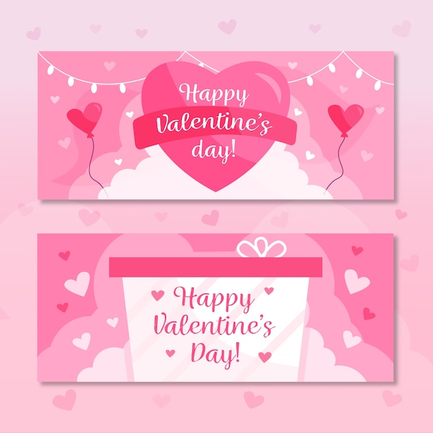 Flat design valentine's day banners